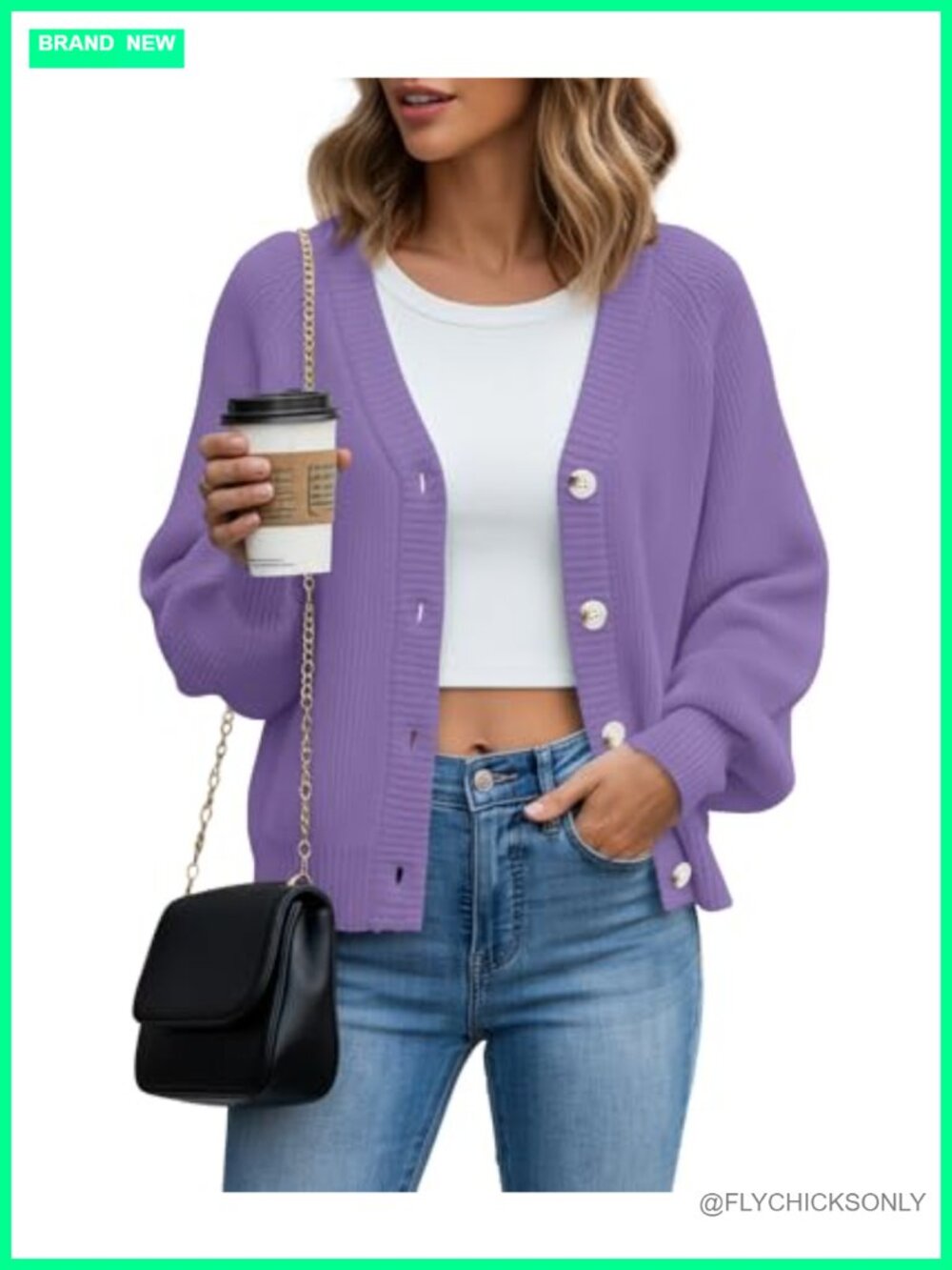 Women's Loose Chunky Knit Cardigan Sweater Button Down Long Sleeve